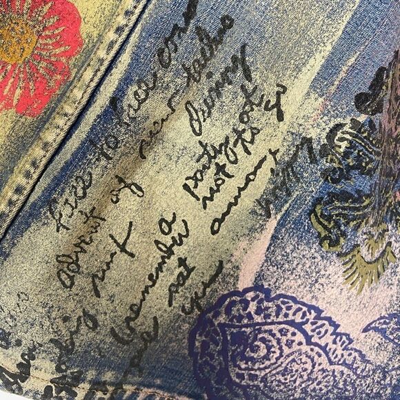 Allen B Hand Painted Denim Skirt - Picture 14 of 15